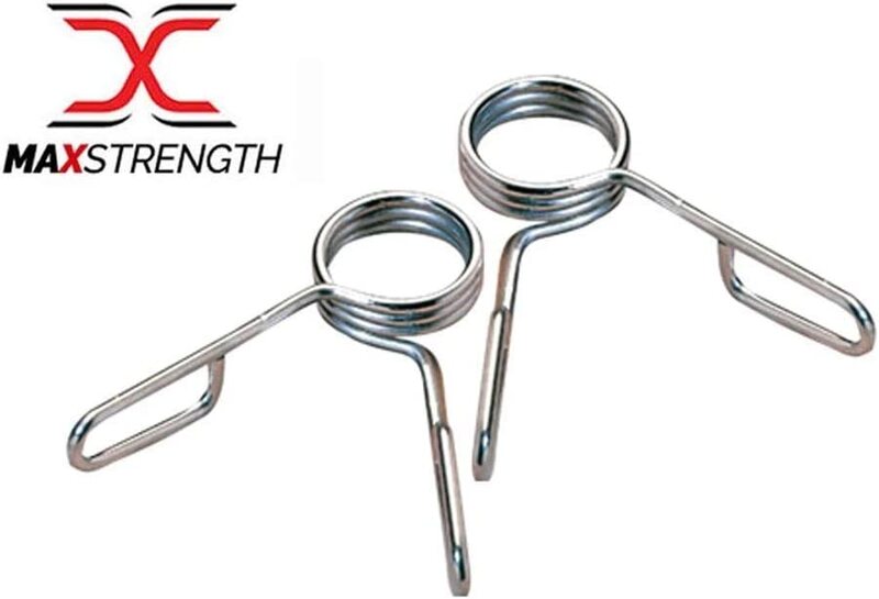 

X MaxStrength Olympic Bar with Spring Collar, 6 Feet, Silver