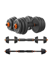 Maxstrength 2-in-1 Adjustable Dumbbells Barbell Set for Body Workout, 20KG, Black
