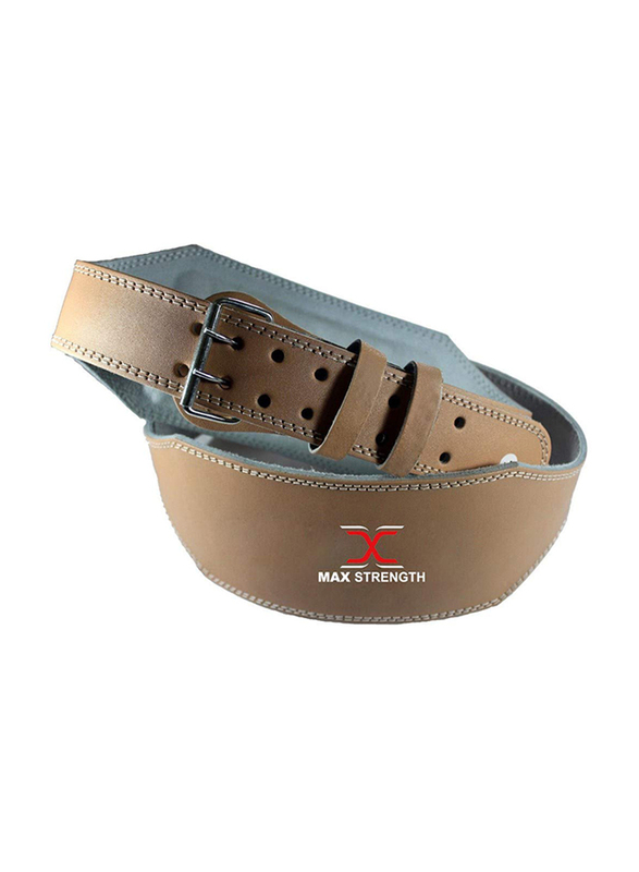 

Maxstrength Leather Weight Lifting Belt with Padded Back, 6 Inch, Brown
