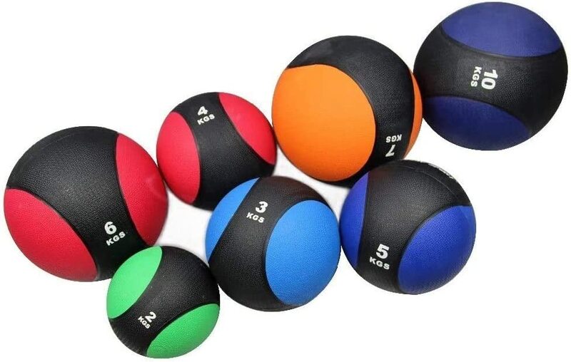 

MaxStrength Medicine Ball Rubber Med Bounce Ball Strength Training Home Gym Fitness Exercise Weight Lifting Fat Loss, 3KG, Multicolour