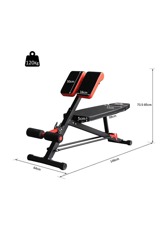 Max Strength Multifunctional Hyper Dumbbell Bench, Black/Red