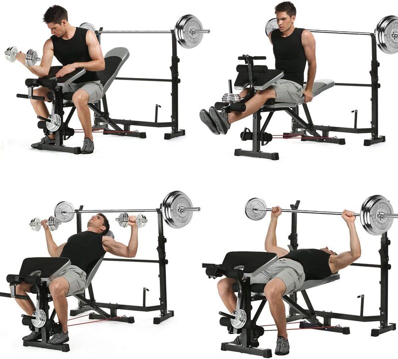 

X MaxStrength Multi-Function Adjustable Bench Press & Leg Developer, Black/White
