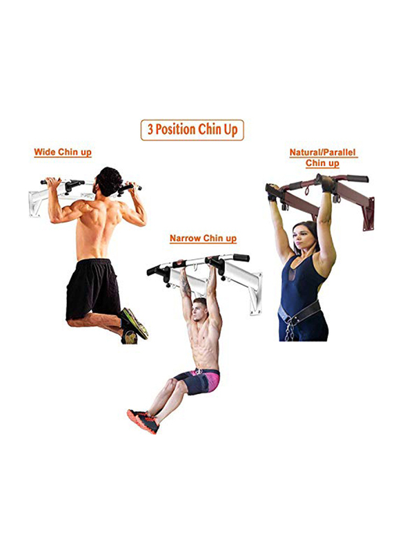 Maxstrength Wall Mounted Pull Up Bar with Punch Bag Eyelet, Black