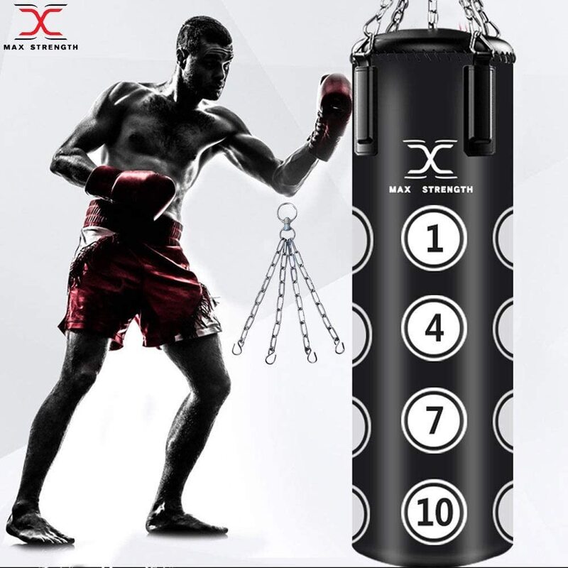 

MaxStrength 4 Feet Filled Punch Bags Heavy Duty UFC Kick Boxing Bag, Black