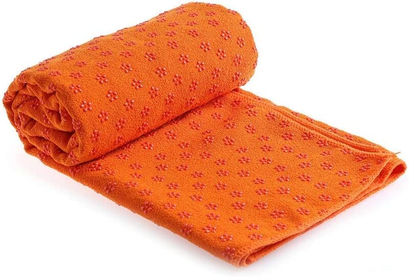 

MaxStrength Quick Dry Non Slip Yoga Mat Towels, Extra Long, Dot Grip Bikram Yoga Towel, 183cm X 63cm, Orange