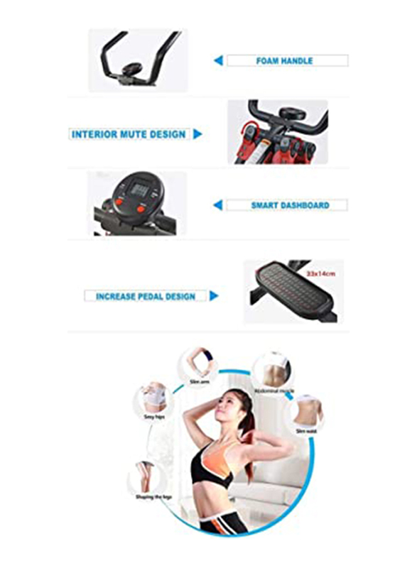 Maxstrength Foldable Air Walker Slim Glider 360 Upright Exercise Machine, Black