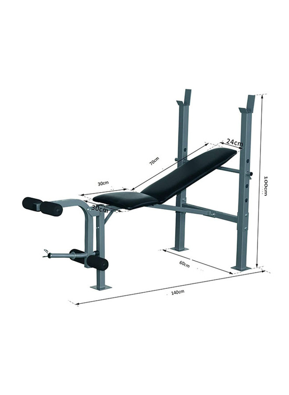 Max Strength Multi Gym Training Weight Lifting Foldable Space Saving Bench, Black