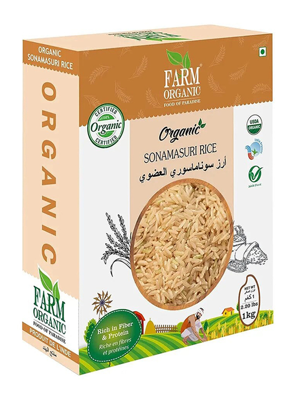 

Farm Organic Sonamasuri Rice, 1 Kg