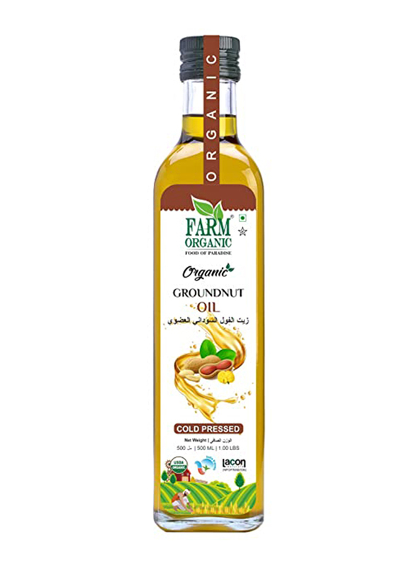Farm Organic Gluten Free Groundnut Oil, 500ml