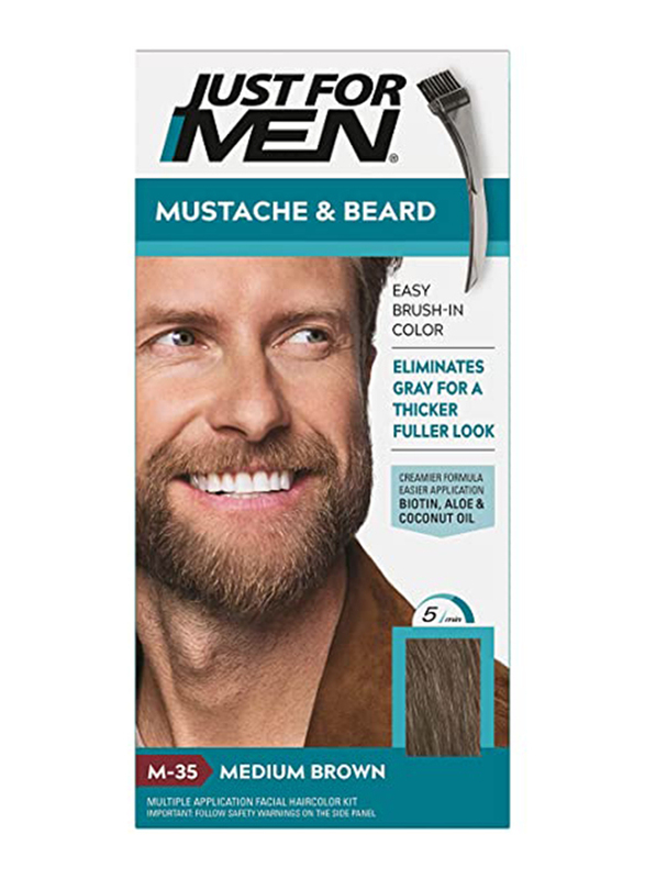 

Just For Men M35 Mustache & Beard Hair Color, 30ml, Medium Brown