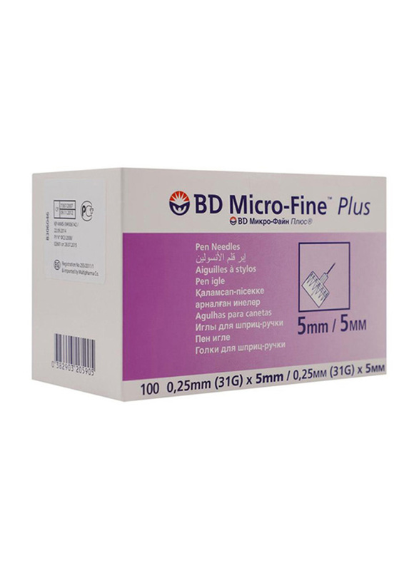 

BD Micro Fine Plus Pen Needles, 5mm, 100 Pieces, White