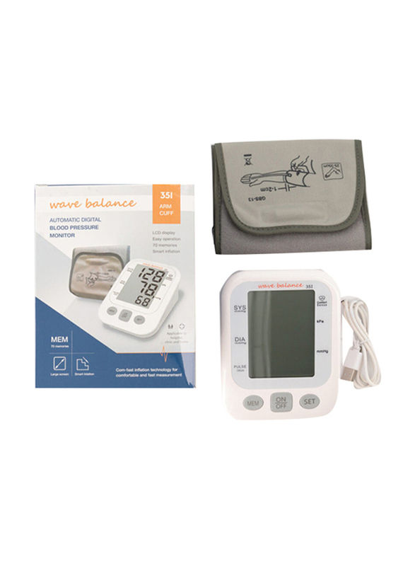 

Wave Balance 35 I Arm Cuff Blood Pressure Monitor, White