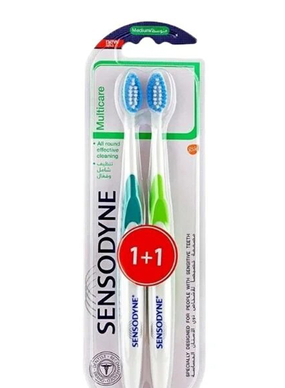 

Sensodyne Multi Care Toothbrush, 2 Pieces, White/Blue/Green