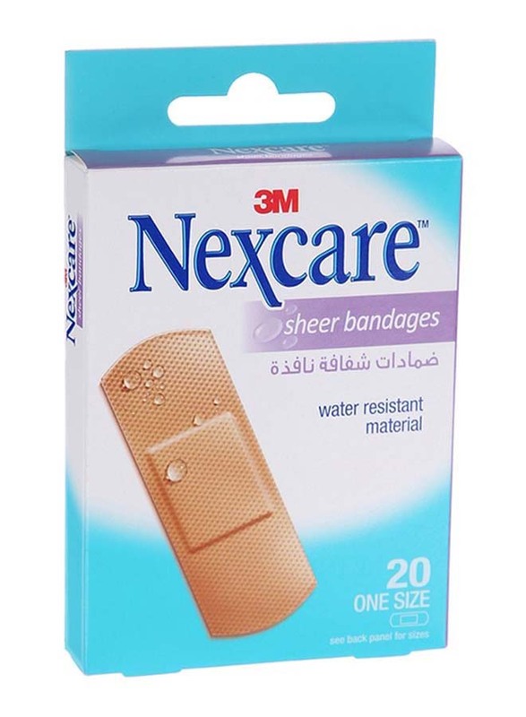 

3M 656 Nexcare Sheer Bandages, Brown, 20 Pieces