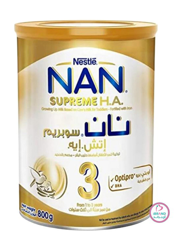 

Nan Supreme Pro 3 Growing Up Milk Formula, 1-3 Years, 800g