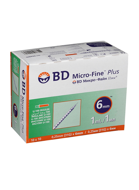 

BD 100-Piece Insulin Syringe, 1ml, 31gm