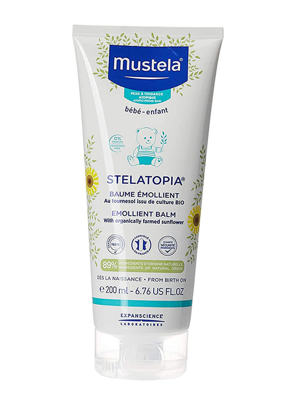 

Mustela 200ml Stelatopia Emollient Balm for Babies, White
