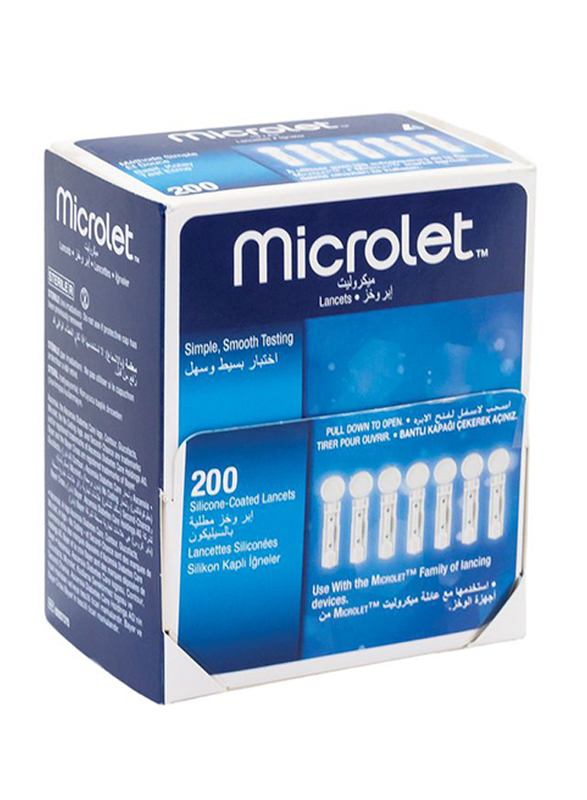 

Bayer Microlet Silicone Coated Lancet, 200 Lancets, Multicolour