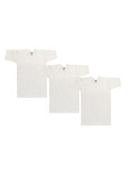 EAZY 3-Piece Cotton Undershirt Round Neck Vest T-Shirt Innerwear for Boys Aged 5-6 Yrs., White