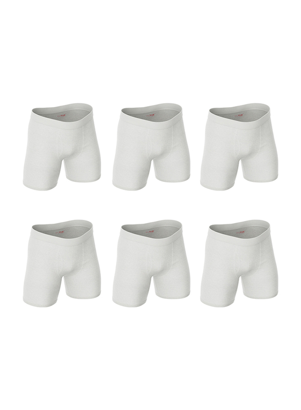 

Real Smart 6-Piece Boxer Briefs Trunk Underwear Set for Men, Triple Extra Large, White