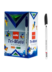 Cello 50-Piece Tri-Mate Ballpoint Pen, 1.0mm, Black