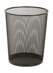 Honey Can Do Round Stainless Steel Trash Waste Bin, Black