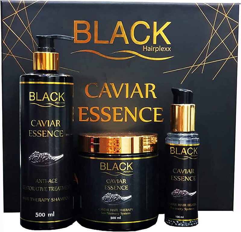 

Black Hairplexx Caviar Recovery System Hair Therapy, Set