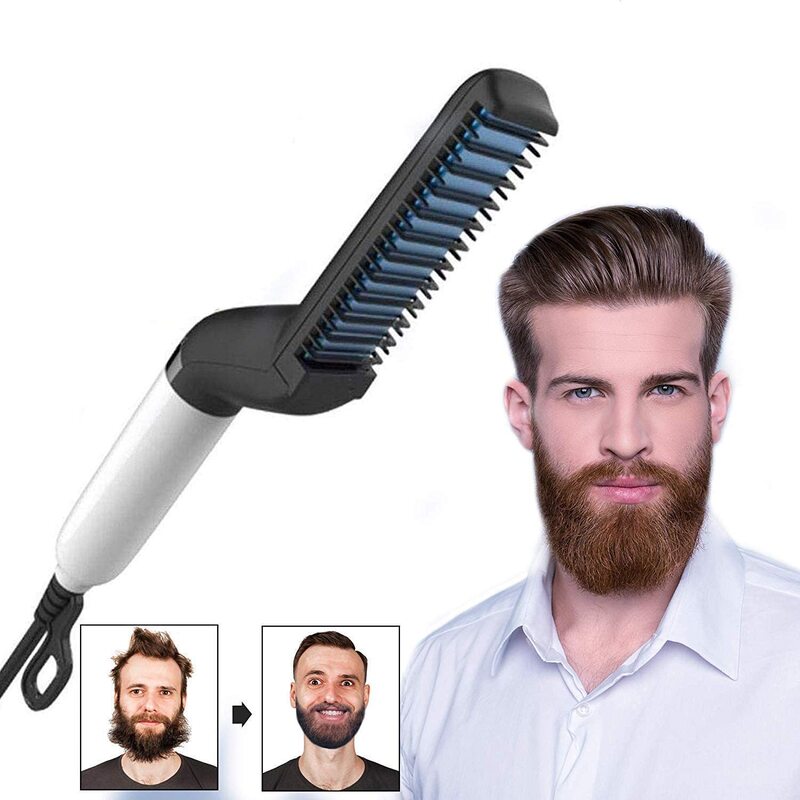 

Lmeil Multifunctional Electric Beard Straightener for Men, Black/White/Blue