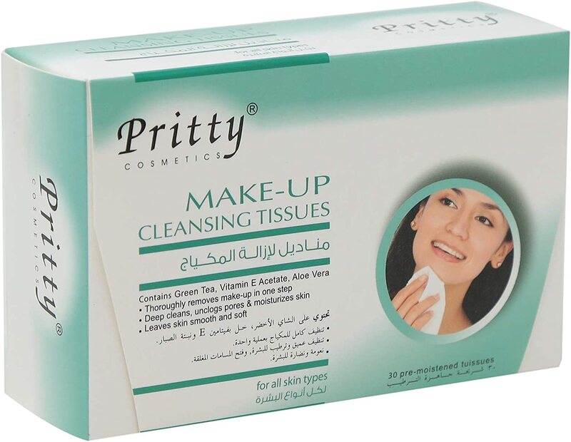 

Pritty Make-Up Cleaning Tissues, 30 Pieces, White