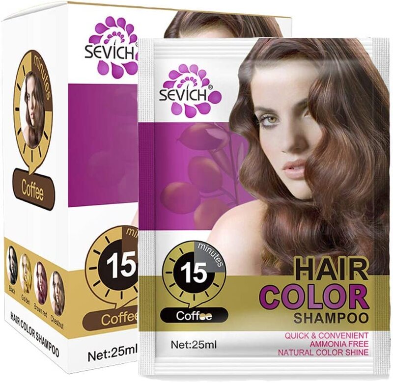 

Sevich Instantly Hair Colour Dye Natural Shampoo, 25ml, Coffee