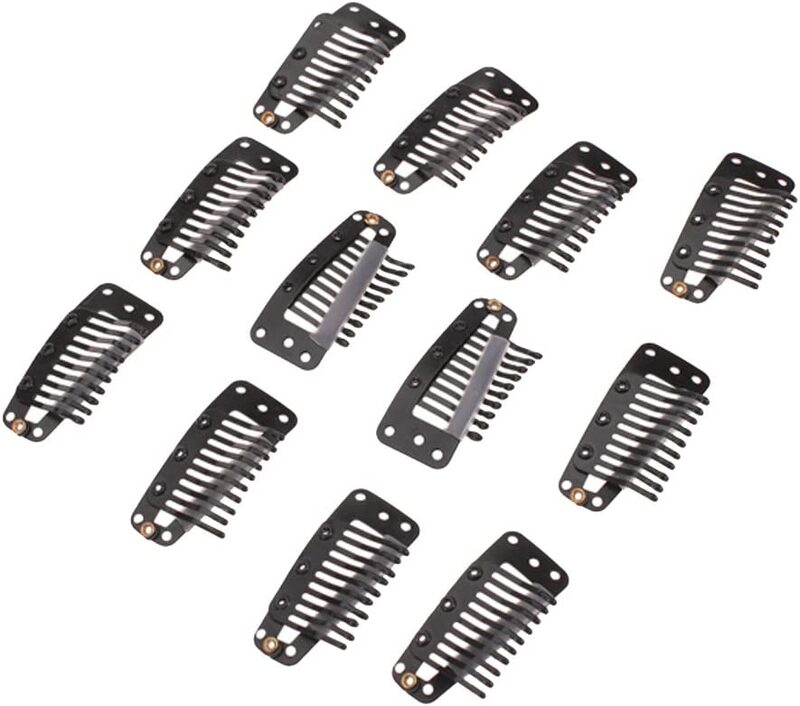 

Maccy 10 Teeth Steel Snap Clip for Hair Extension Weft Wigs, 35mm, 12 Pieces