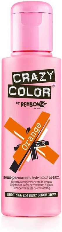 

Renbow Crazy 4 Count Color Semi Permanent Hair Color, 100ml, Cream Orange No.60