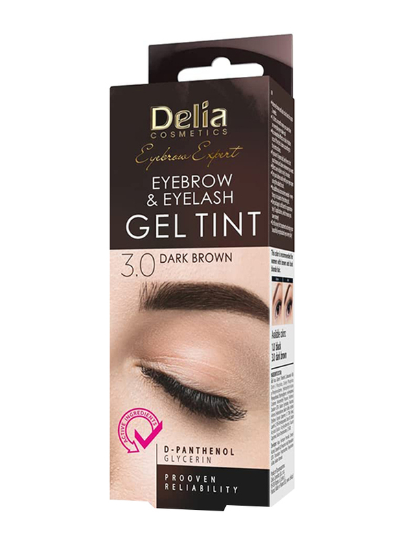 

Delia Cosmetics Eyebrow & Eyelashes Tint Innovative Formula Easy 15 Applications Full Treatment Kit, Dark Brown