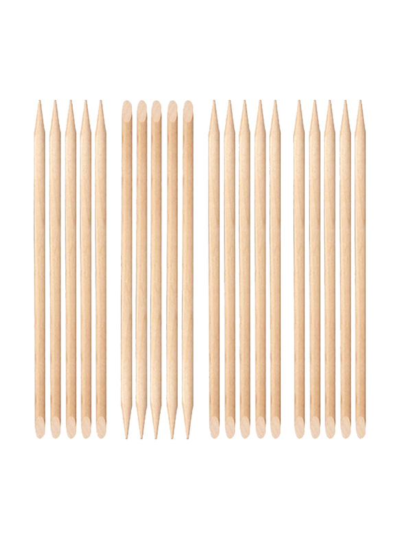 Yimart Cuticle Removal And Orange Wooden Manicure And Pedicure, 100 Pieces, Beige