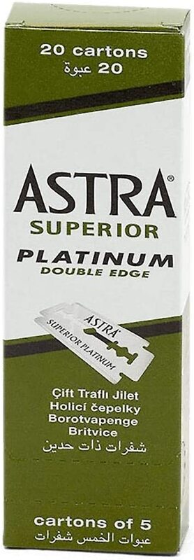 

Astra Platinum Double Edge Safety Razor Blades, 100 Pieces