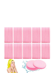 KRG IQN Compressed Facial Cleaning Sponges, 120 Pieces, Pink