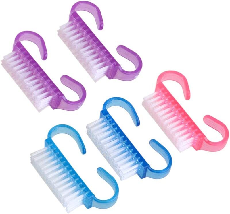 

Lurrose Handle Grip Cleaning Scrub Fingernail Brushes, 5 Pieces, Assorted