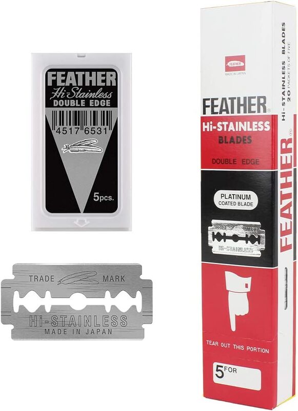 

Feather Double Edge Safety Razor Blades, 100 Pieces