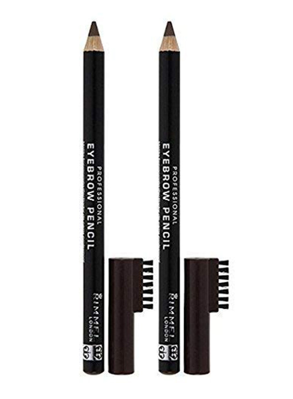 

Rimmel London Professional Eyebrow Pencil, 2 Pieces, Black/Brown