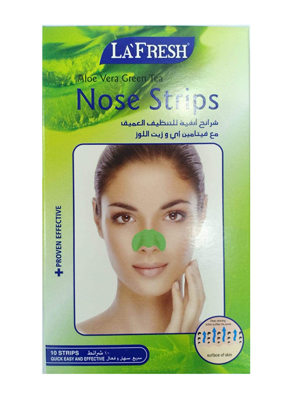 

La Fresh Aloe Vera & Green Tea Nose Strips, 10 Strips