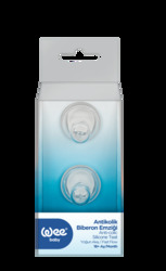 Wee Baby Silicone Anti-Colic Teats, 2 Pieces, 18+ Months, Clear
