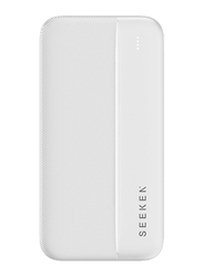Seeken 10000mAh Wired Power Bank, White