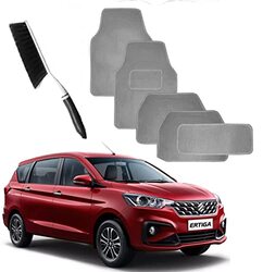CFT California Car Floor Mats Set with Mat Cleaning Brush for Suzuki Ertiga, 5 Piece, Grey