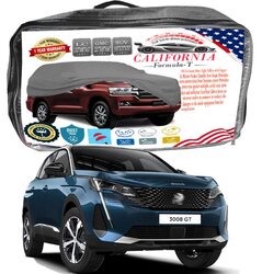 CFT Car Body Cover with Working Gloves for SUV Peugeot 3008, Black