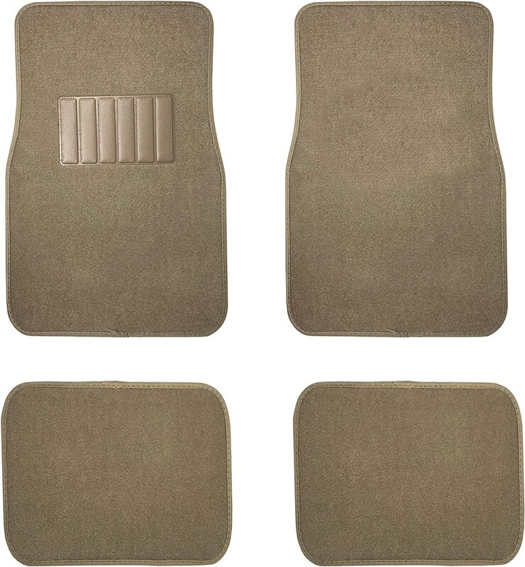 C.P.R. New Carpet Car Floor Mat, 4 Pieces, Taupe