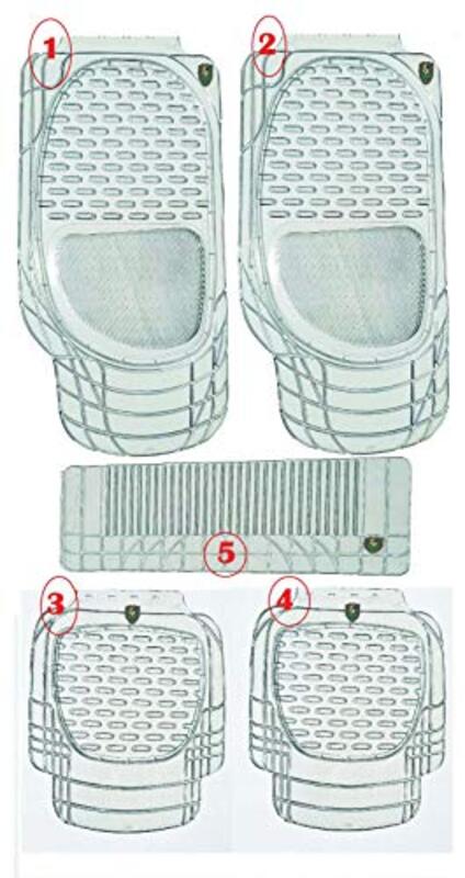 Flak Universal Rubber Car Mat Set, 5 Pieces, Clear