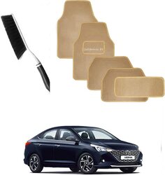 CFT Car Floor Mat with Cleaning Brush, 5 Pieces, Beige