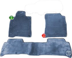 Flak Tech Premium Soft Carpet Fluffy Floor Mat, 3 Pieces, Grey