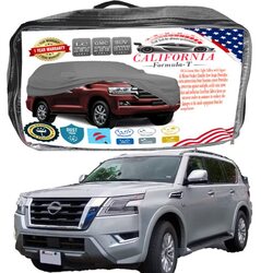 California Formula T Windproof & Scratch Resistant Car Body Cover with Working Gloves for Changan UNI-T 2022, Land Cruiser, Black
