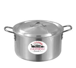 California FT 24cm Aluminium Cooking Pot with Handle, Silver